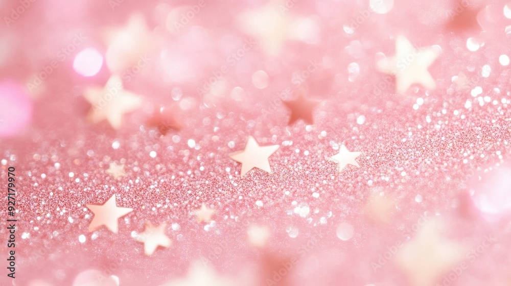 A dreamy pink background with sparkling stars, creating a whimsical and enchanting atmosphere. A dreamy pink background with sparkling stars, creating a whimsical and enchanting atmosphere.