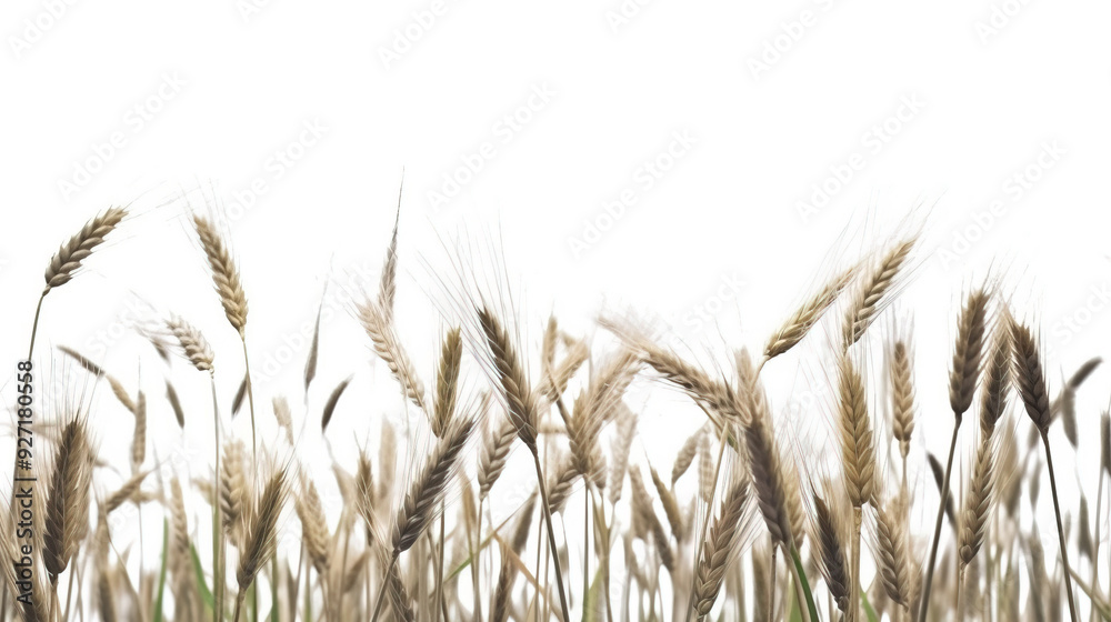 Fototapeta premium Rye field on a white background, isolate, natural product. AI generated.