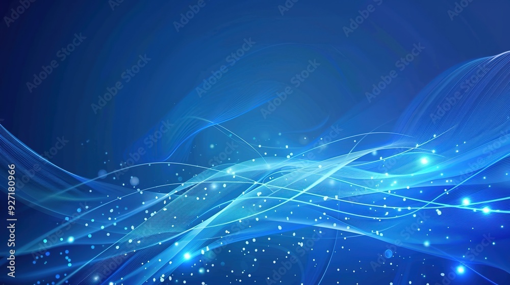Fototapeta premium Dynamic blue light rays in motion abstract vector design for science and technology wallpaper