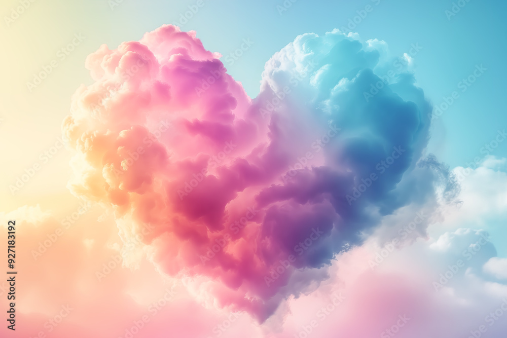 Colorful clouds in the shape of hearts. Colorful clouds in the shape of hearts.