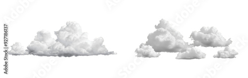 White clouds on transparent background