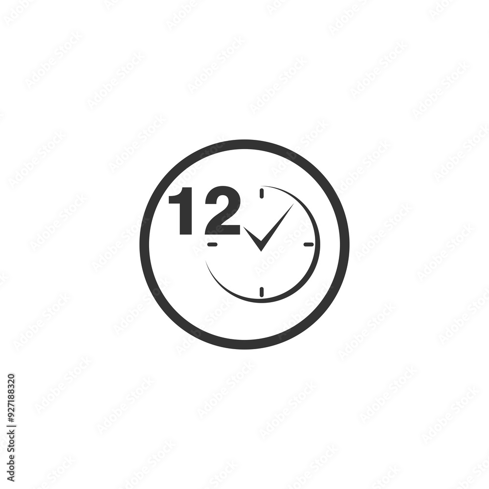 12 hour circle icon isolated on transparent background 12 hour circle icon isolated on transparent background