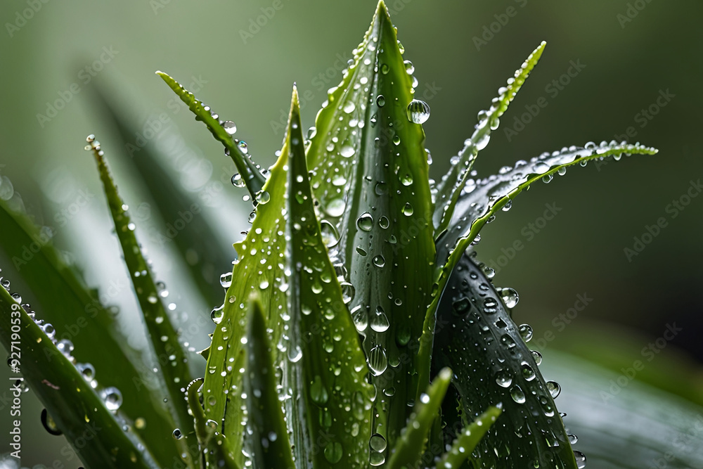 Water drops on a grass Water drops on a grass