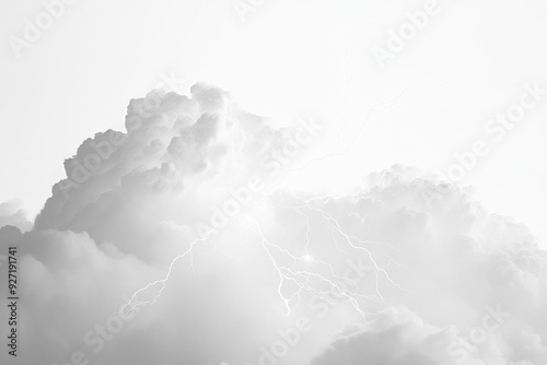 Dramatic storm clouds loom in a moody sky. Lightning flashes hint at the power of nature. This image captures the raw energy of a thunderstorm. Generative AI