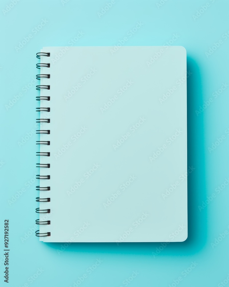 Light Blue Notebook with Blank White Paper Cover Light Blue Notebook with Blank White Paper Cover