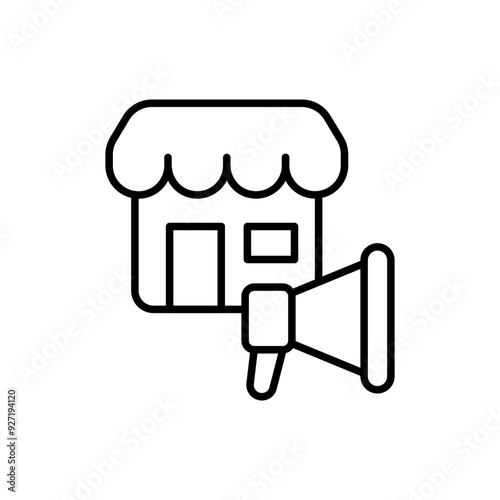 Franchise promotion outline icons, minimalist vector illustration ,simple transparent graphic element .Isolated on white background