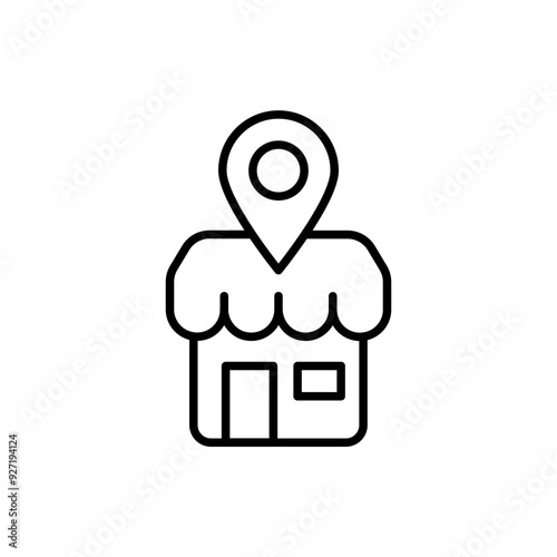 Franchise location outline icons, minimalist vector illustration ,simple transparent graphic element .Isolated on white background