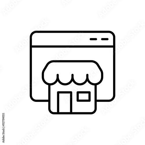Online Franchise outline icons, minimalist vector illustration ,simple transparent graphic element .Isolated on white background