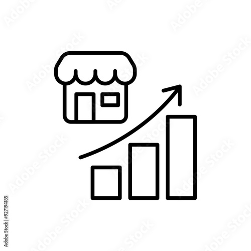 Franchise growth outline icons, minimalist vector illustration ,simple transparent graphic element .Isolated on white background