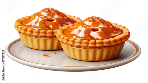 Pumpkin pies isolated on transparent background. photo