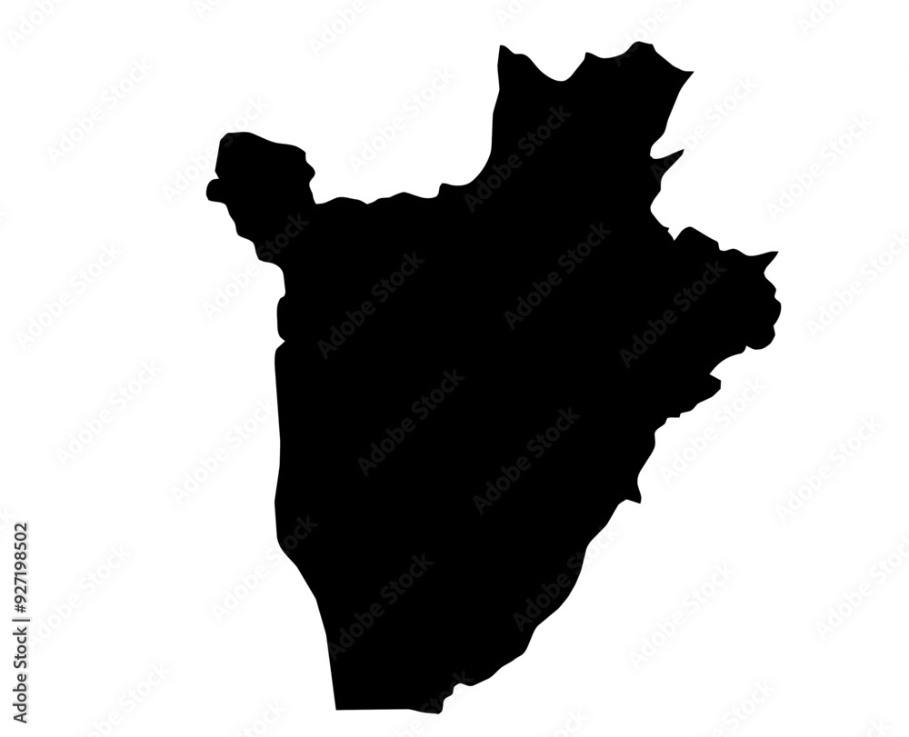 A contour map of Burundi. Vector graphic illustration on a transparent background with black country's borders A contour map of Burundi. Vector graphic illustration on a transparent background with black country's borders