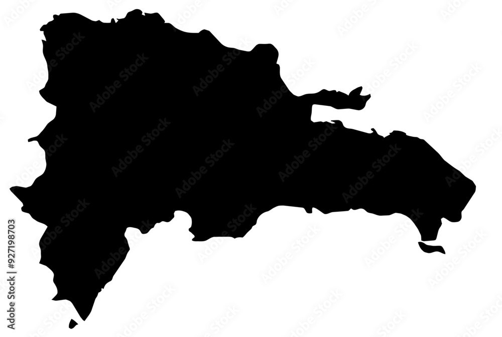 A contour map of Dominican Republic. Vector graphic illustration on a transparent background with black country's borders A contour map of Dominican Republic. Vector graphic illustration on a transparent background with black country's borders