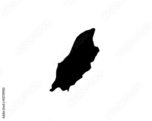 A contour map of Isle of Man. Vector graphic illustration on a transparent background with black country's borders