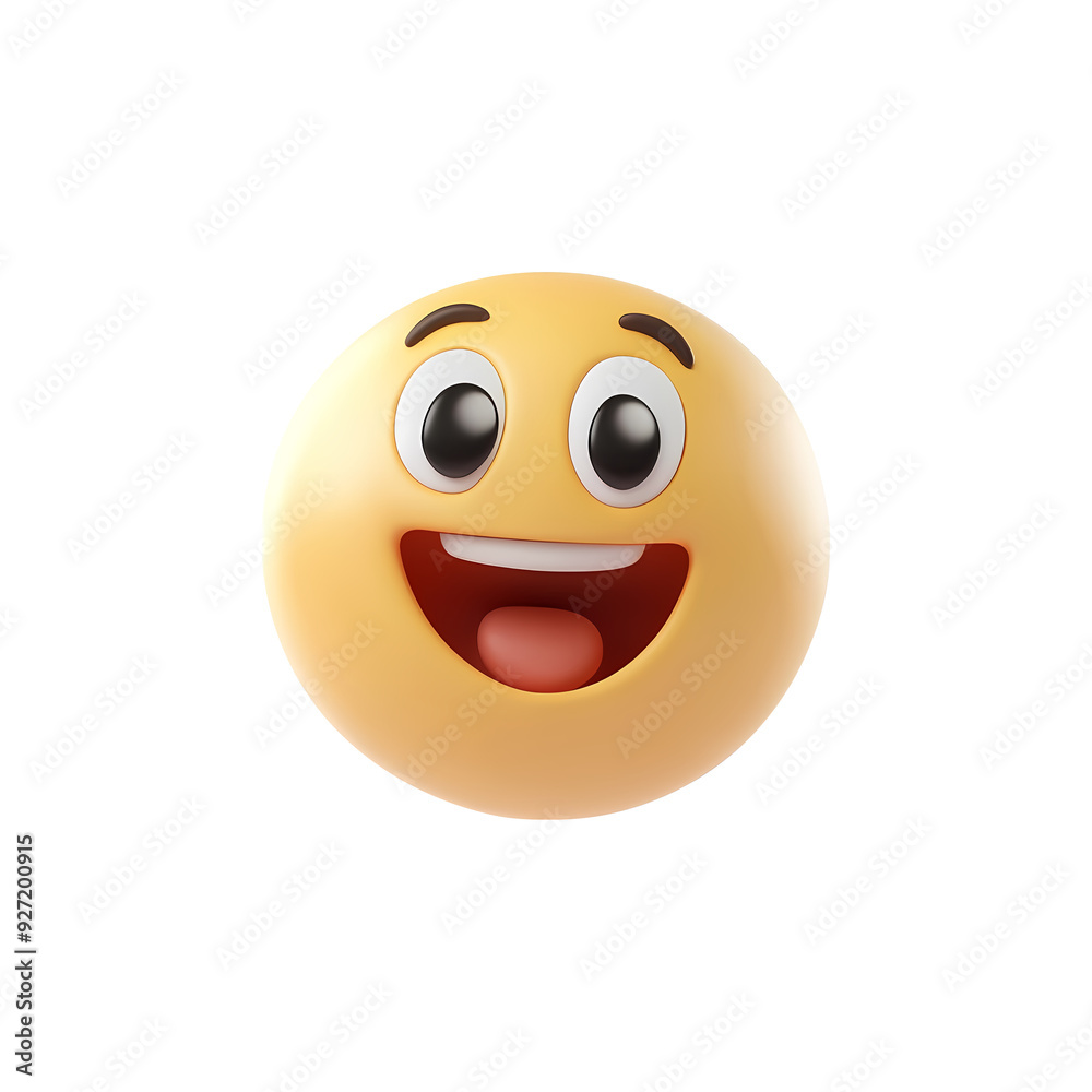 3d happy emoji icon. Realistic 3d high quality isolated render 3d happy emoji icon. Realistic 3d high quality isolated render