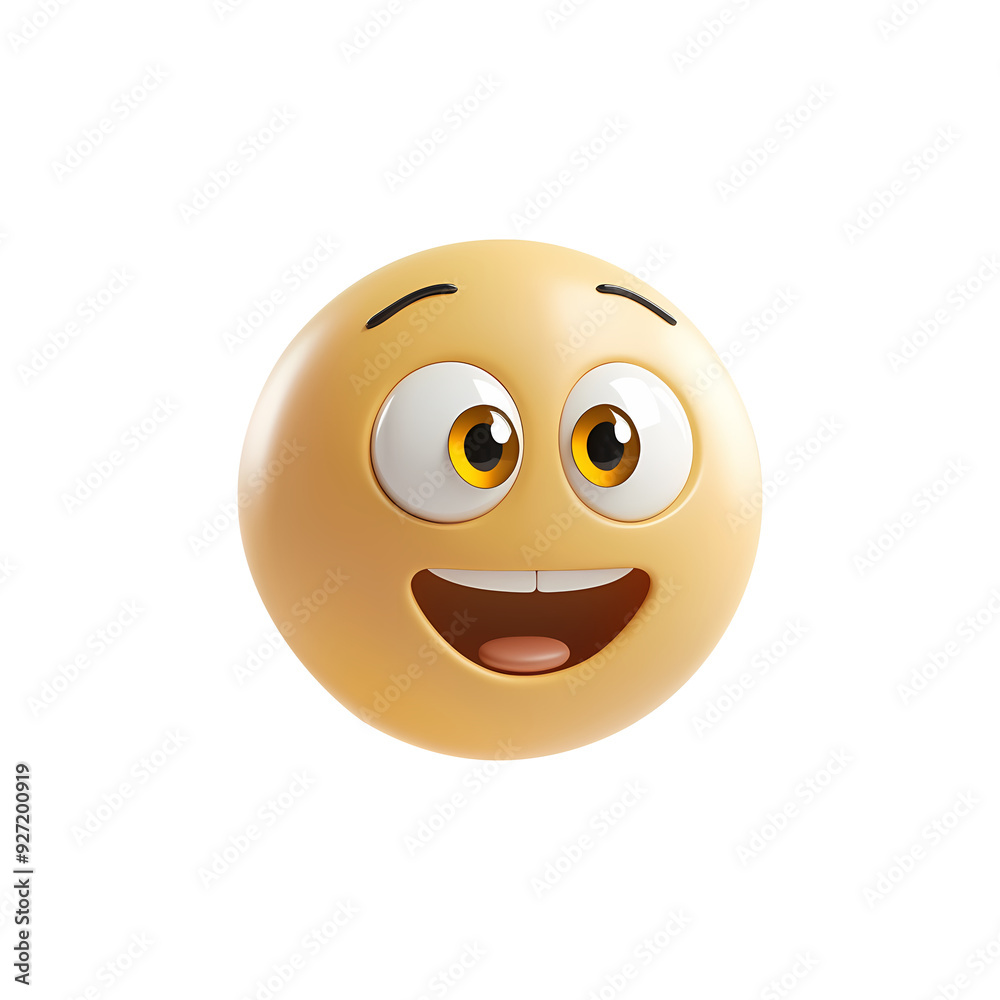 3d happy emoji icon. Realistic 3d high quality isolated render 3d happy emoji icon. Realistic 3d high quality isolated render