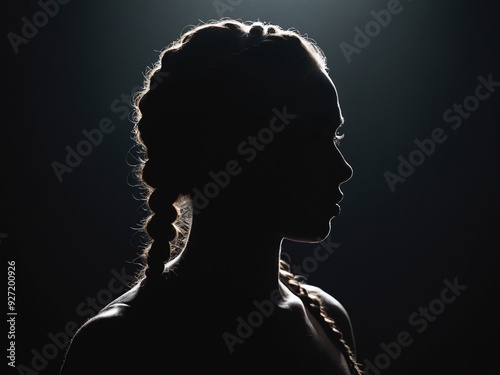 A silhouette of a person with intricate braids