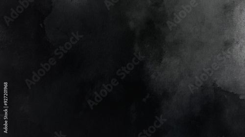 A subtle gradient black watercolor background, where the color shifts from deep black to gray, suitable for modern graphic designs and art projects.