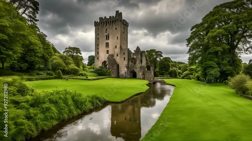 Blarney Castle, medieval stronghold in Blarney, near Cork, known for its legendary world-famous magical Blarney Stone aka Stone of Eloquence, and renowned awe Blarney Gardens. County Cork, Ireland photo