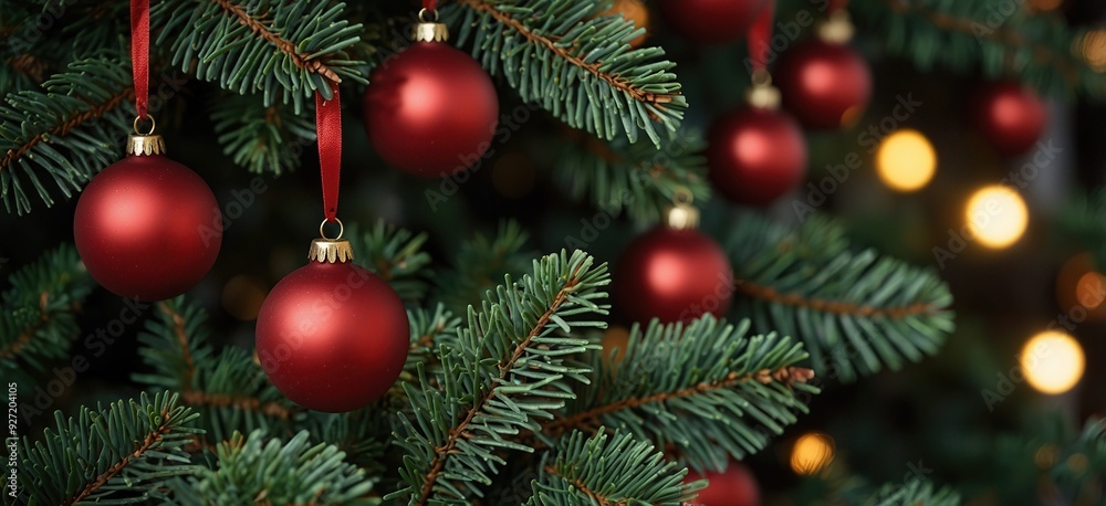 a christmas tree with red ornaments a christmas tree with red ornaments