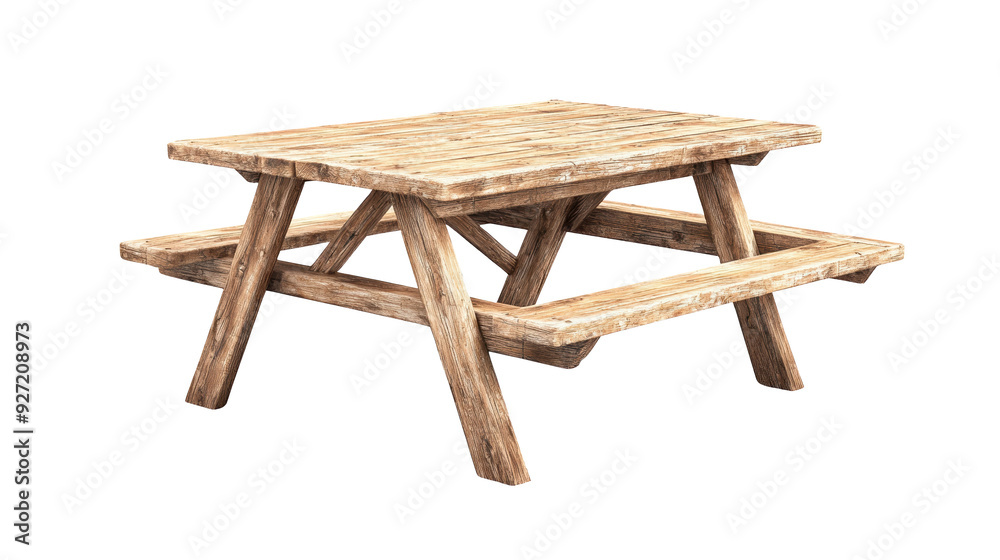 A rustic wooden picnic table perfect for outdoor gatherings, barbecues, or family picnics in the park or backyard. A rustic wooden picnic table perfect for outdoor gatherings, barbecues, or family picnics in the park or backyard.