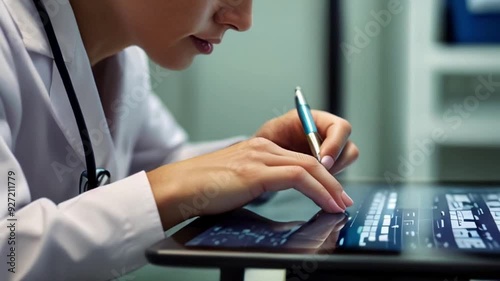 Doctor or Nurse Using Tablet in Modern Hospital - Technology in Healthcare Video