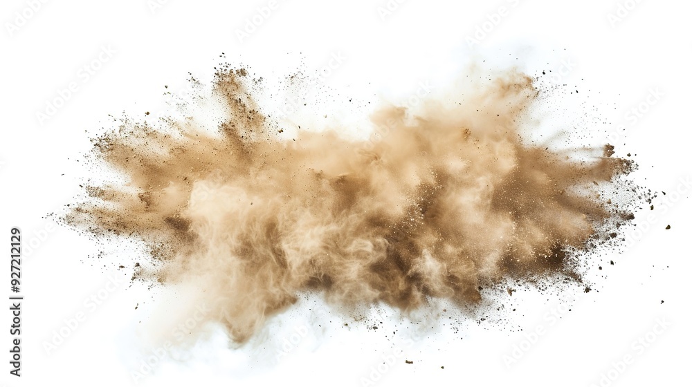 A cloud of dust and dirt particles dispersing in the air. A cloud of dust and dirt particles dispersing in the air.