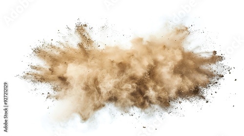A cloud of dust and dirt particles dispersing in the air.
