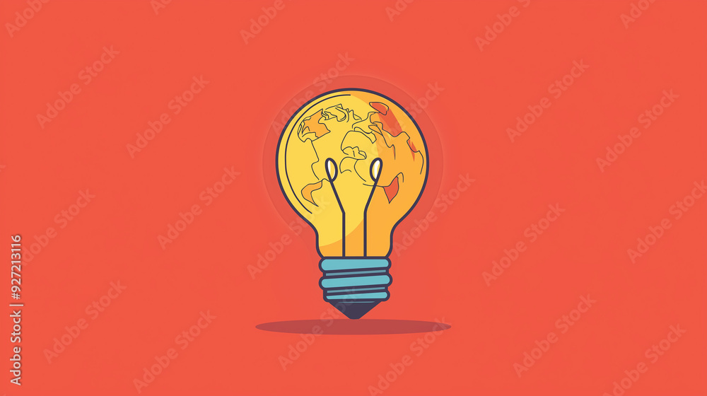 A light bulb with a globe inside, representing the impact an idea or innovation has on the world.