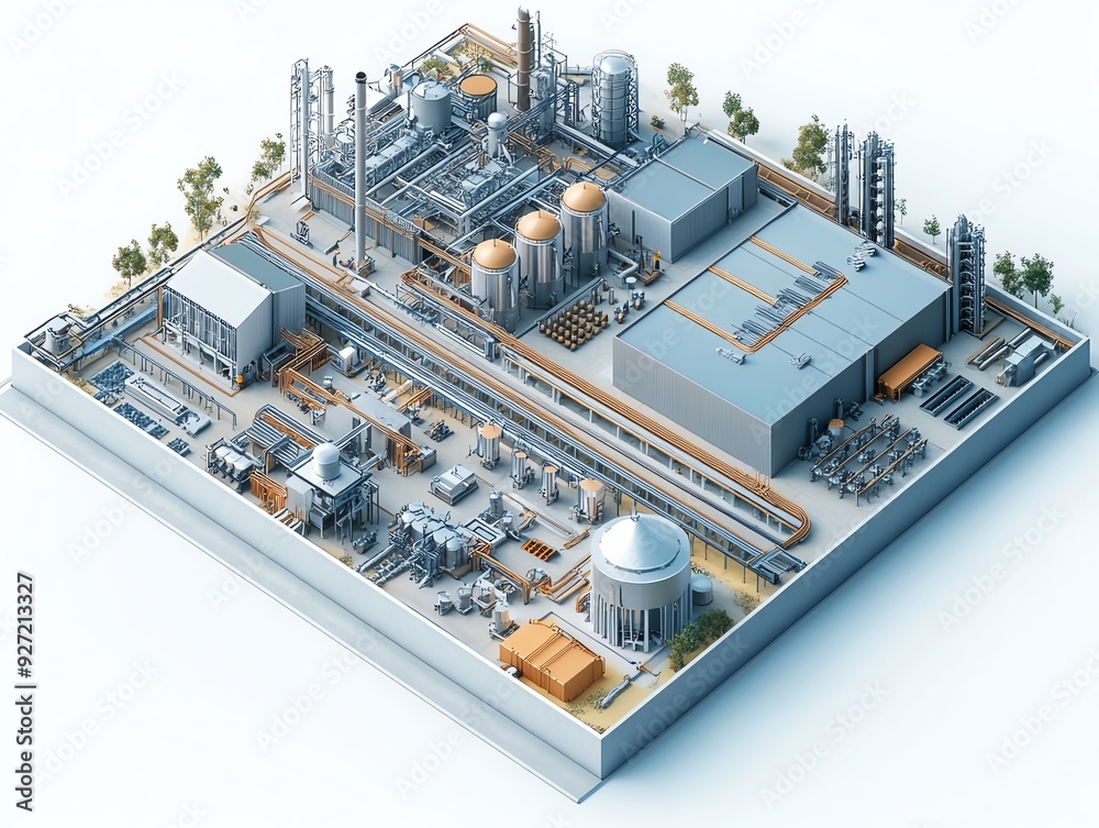 Detailed schematic of a future city s wastetoenergy plant, highlighting the layout of processing units and energy conversion systems Layout Engineering, Wastetoenergy design Detailed schematic of a future city s wastetoenergy plant, highlighting the layout of processing units and energy conversion systems Layout Engineering, Wastetoenergy design