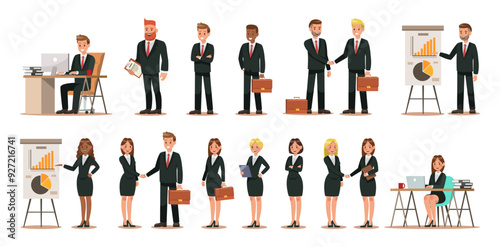 collection of illustrations of businessman character designs