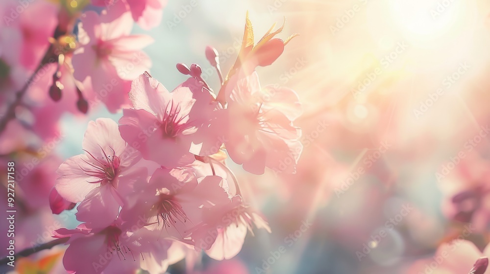 Sunlit cherry blossoms in full bloom with soft petals, capturing the essence of a fresh, serene spring morning with warm, radiant sunlight filtering through. Sunlit cherry blossoms in full bloom with soft petals, capturing the essence of a fresh, serene spring morning with warm, radiant sunlight filtering through.