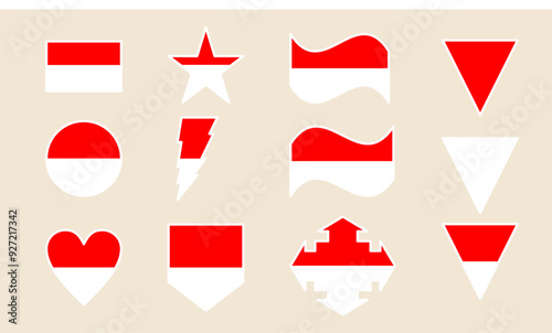 Free Download Various shapes in red and white - GFXLoad