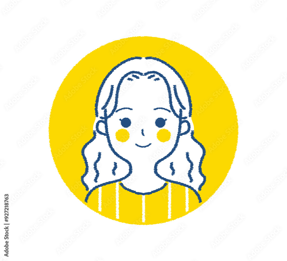 若い女性の顔アイコン 人物のイラスト素材 若い女性の顔アイコン 人物のイラスト素材