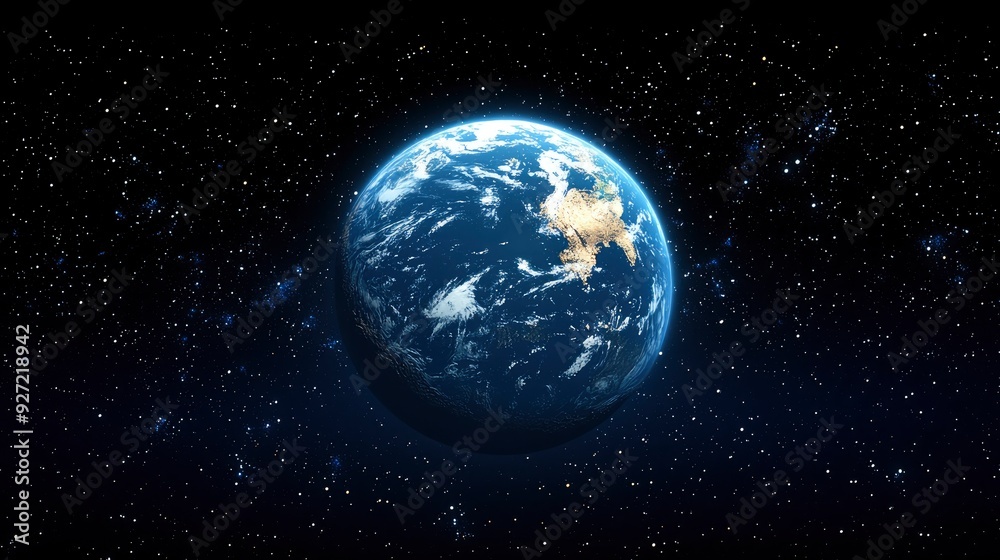 Earth From Space With Stars Earth From Space With Stars
