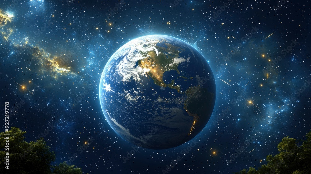 Fototapeta premium Earth in Space - Cosmic Perspective