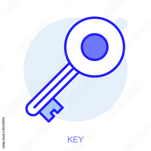 Symbol of a key. Vector illustration