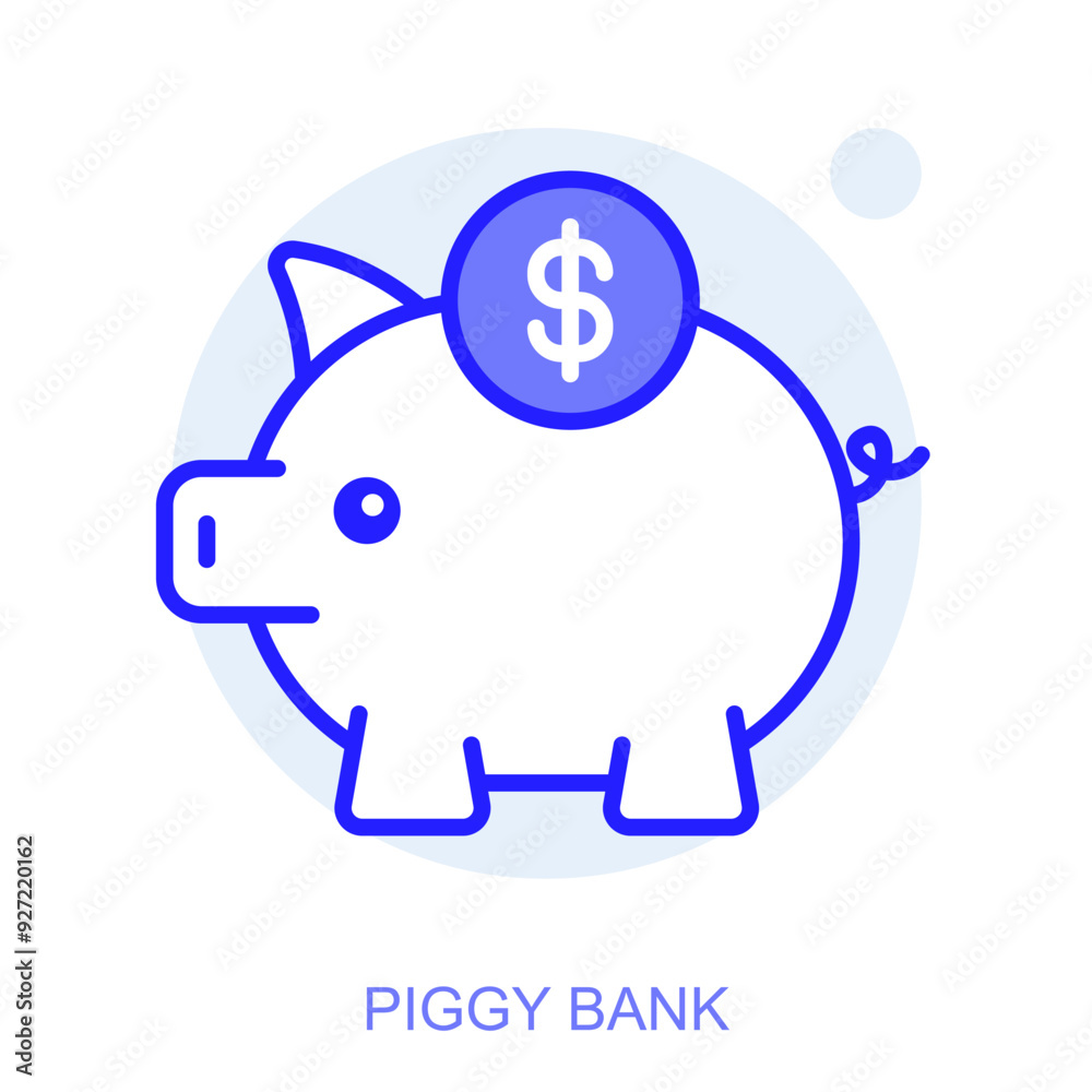 Symbol of a piggy bank. Vector illustration