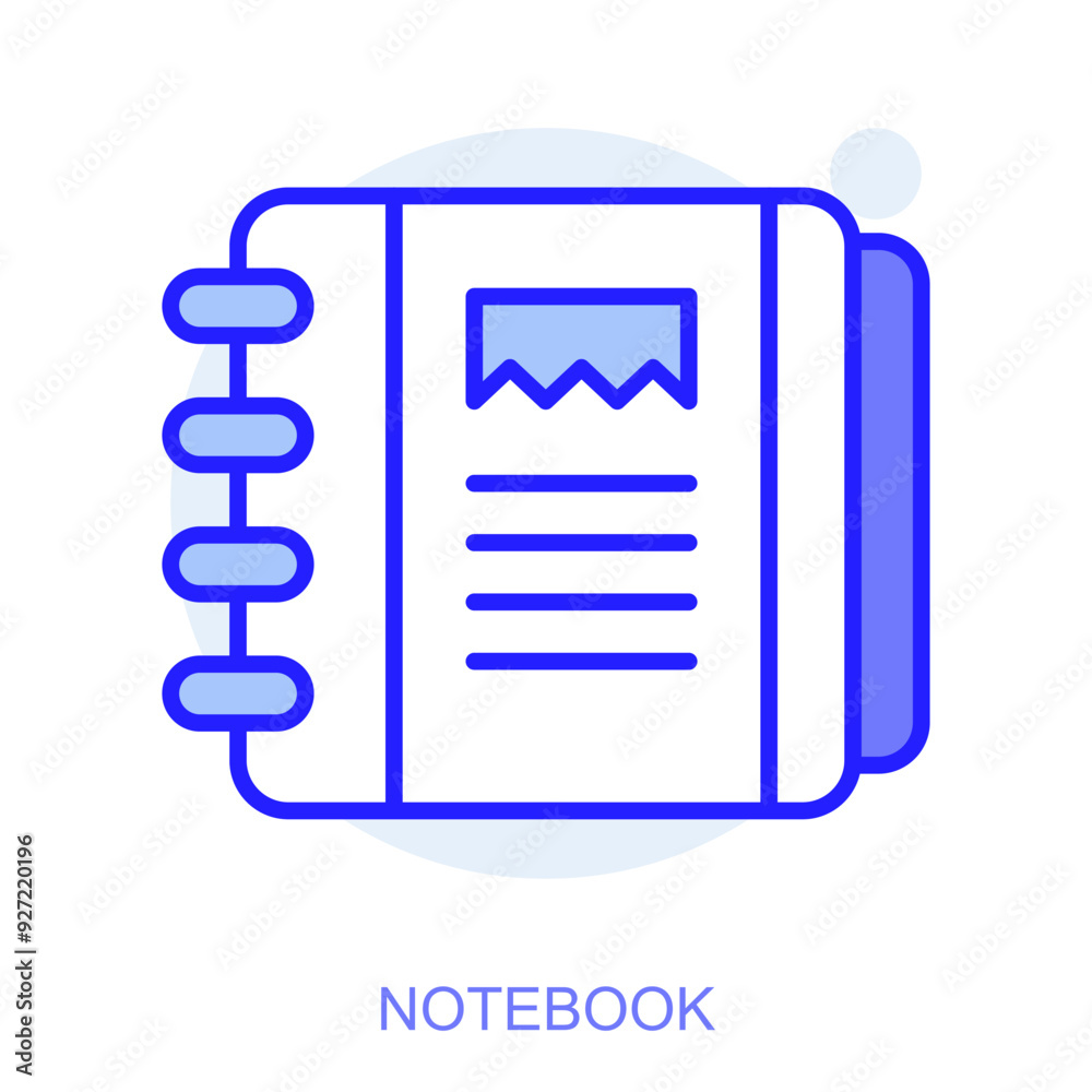 Symbol of a notebook. Vector illustration Symbol of a notebook. Vector illustration