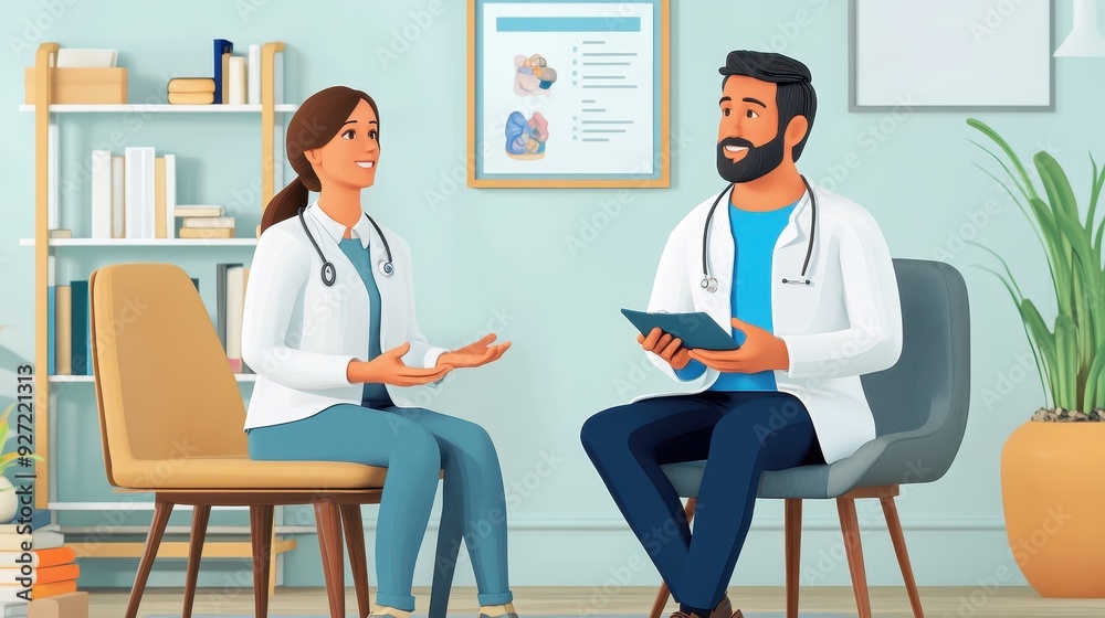 3D Illustration of Therapist Counseling Patient in Mental Health Session, Psychology Profession Concept 3D Illustration of Therapist Counseling Patient in Mental Health Session, Psychology Profession Concept