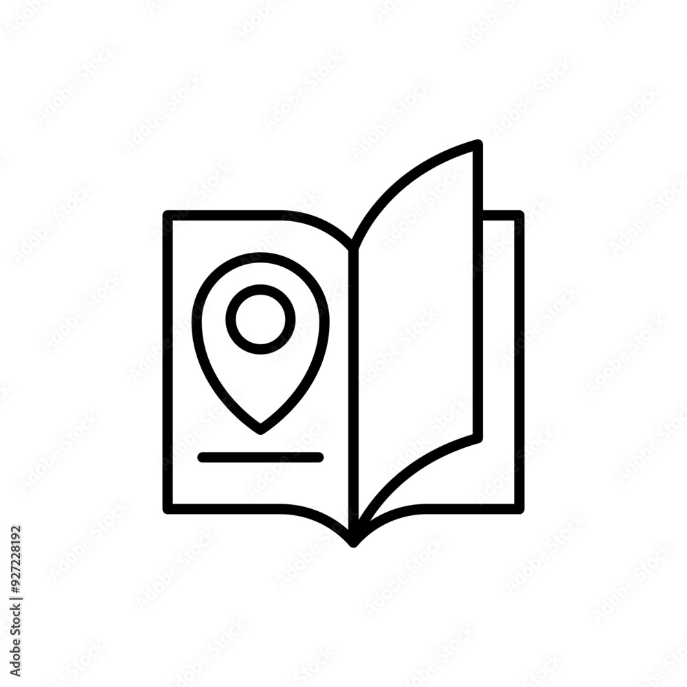 Map book outline icons, minimalist vector illustration ,simple transparent graphic element .Isolated on white background Map book outline icons, minimalist vector illustration ,simple transparent graphic element .Isolated on white background