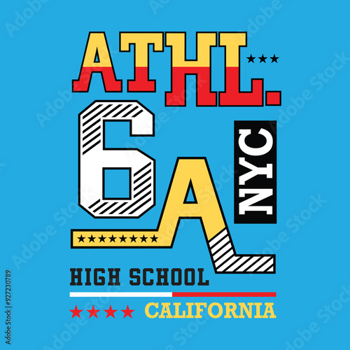 california high school athletics, typography designs for t-shirts, banners, posters