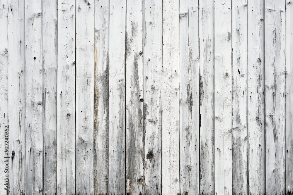 Whitewashed wooden fence with texture. This rustic photo provides a timeless backdrop for design projects and is perfect for adding a vintage touch.