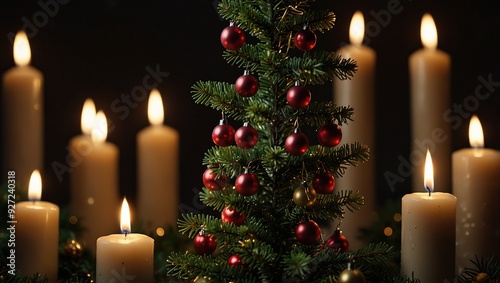 christmas tree with candles 