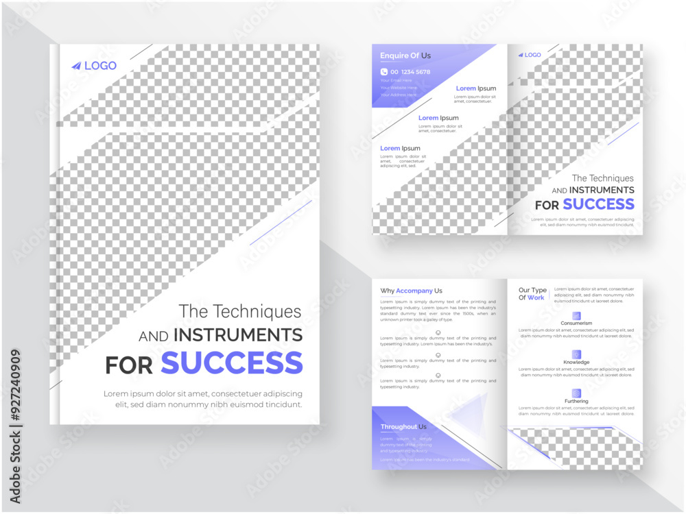 Business bifold brochure design template with minimal looks. Business bifold brochure design template with minimal looks.