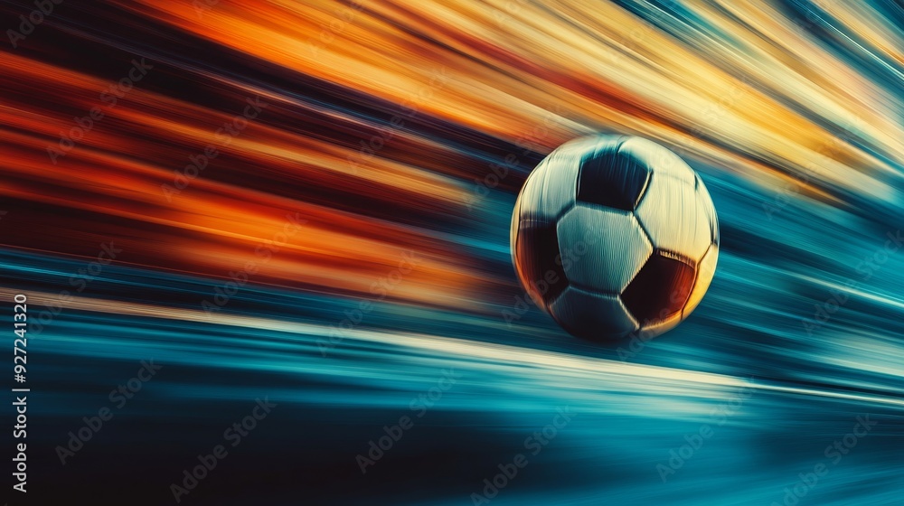 Obraz premium A soccer ball in motion, blurred background representing speed, action, and passion.