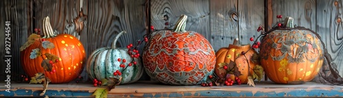 Bohemian Lace Covered Pumpk...
