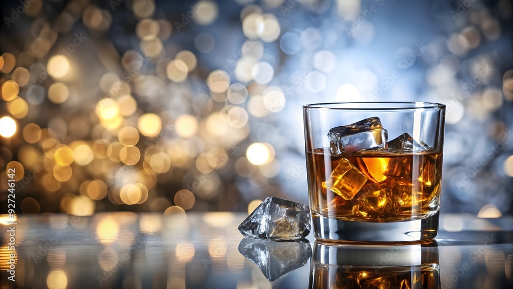Glass of whiskey with ice on a bright and clean background, whiskey, drink, alcohol, beverage, glass, ice, refreshment, liquor Glass of whiskey with ice on a bright and clean background, whiskey, drink, alcohol, beverage, glass, ice, refreshment, liquor