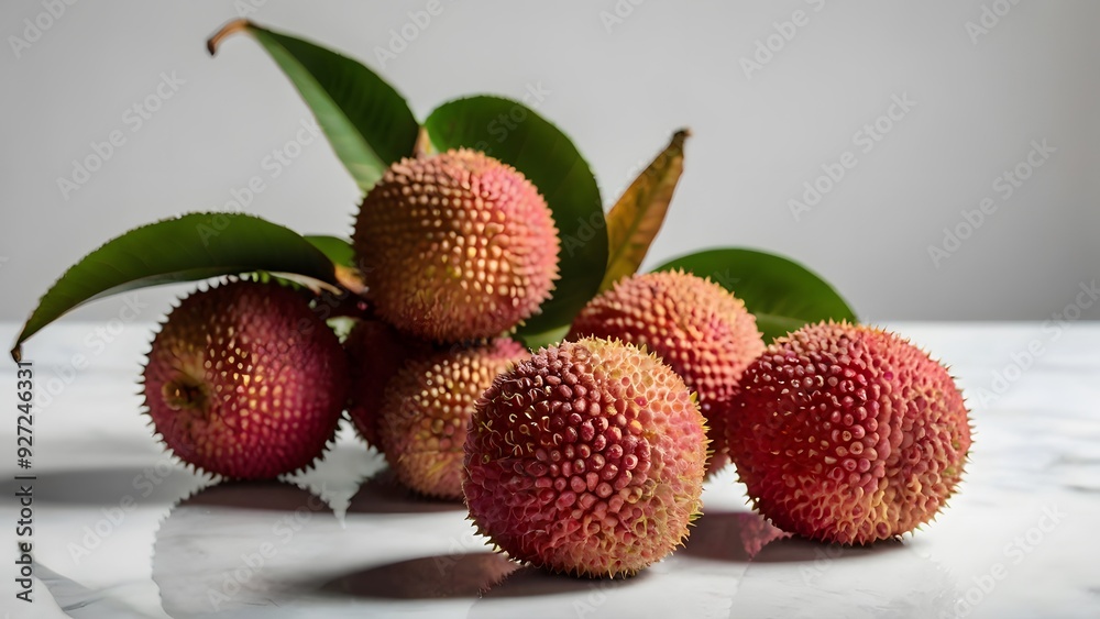 Lychee Fruit Still Life Minimalist Avatar on a White Background Lychee Fruit Still Life Minimalist Avatar on a White Background