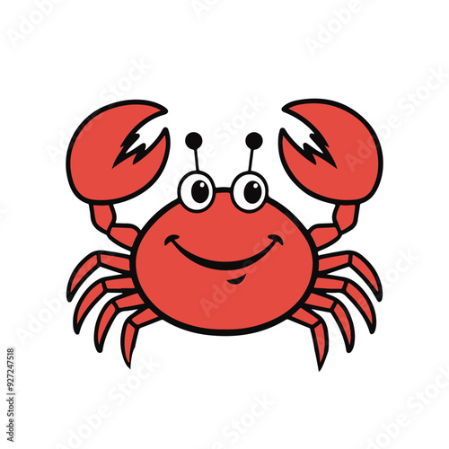  Cute red crab vector illustration