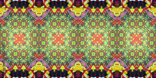 Seamless art drawing patterns kaleidoscope. Acrylic paint is drawn